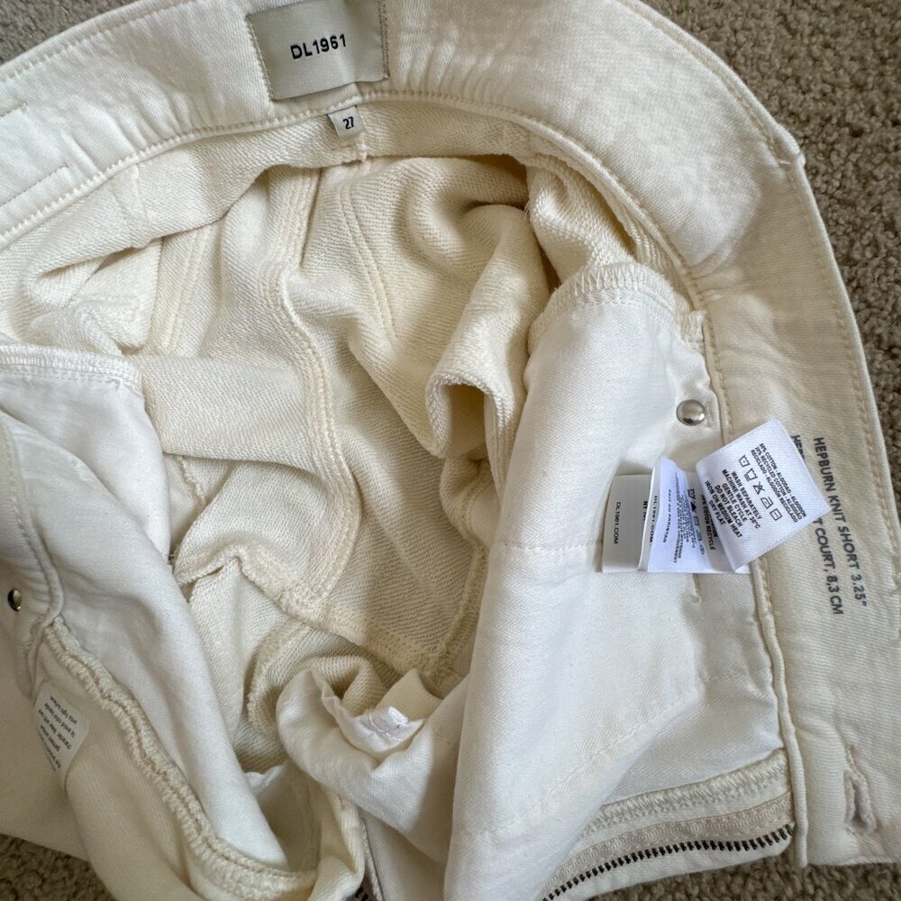 DL1961 Hepburn High Rise French Terry Shorts White Size 27 - Picture 4 of 7